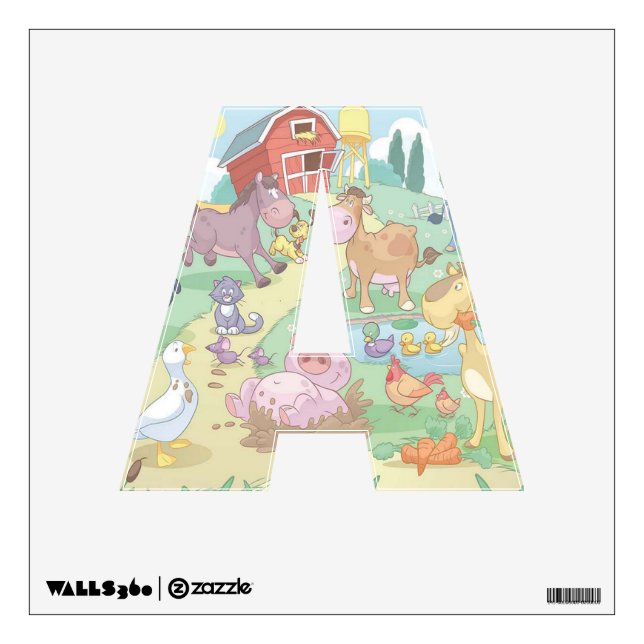 Custom Wall Decal/Cartoon Farm Animals Sticker (Front)