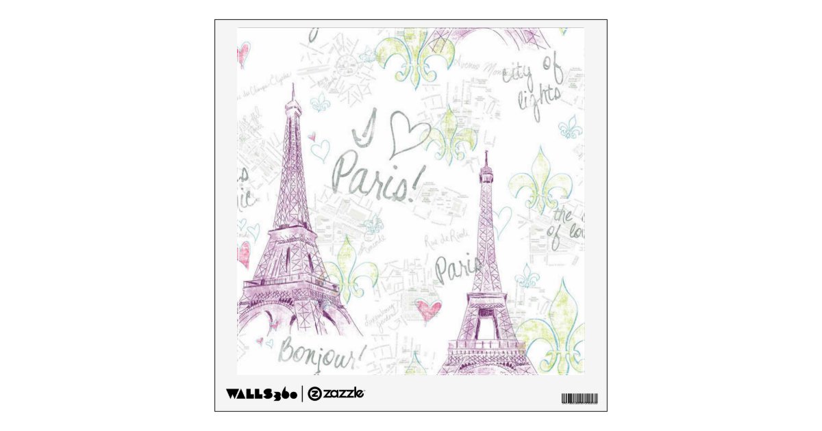 Custom Wall Decal/I Love Paris Wall Sticker Zazzle