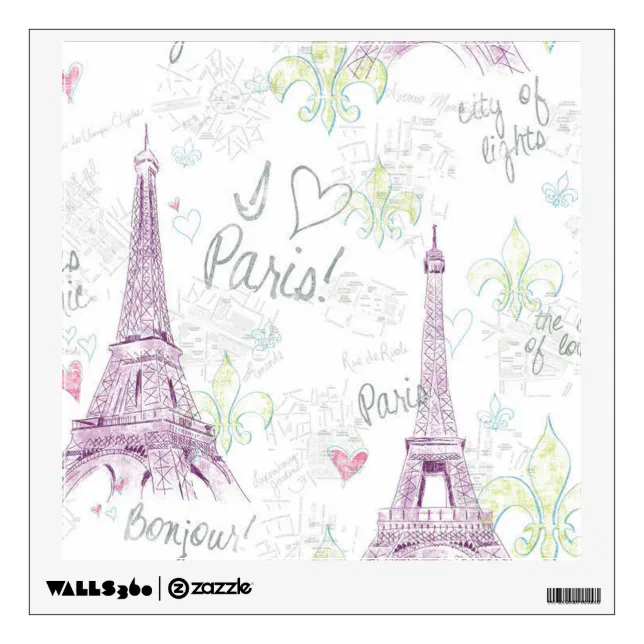Custom Wall Decal/I Love Paris Wall Sticker Zazzle