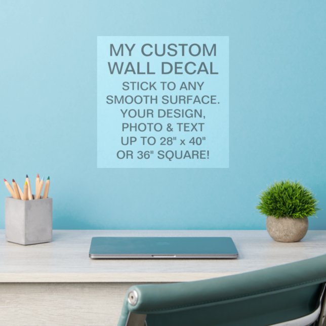 Custom Wall Decal PARTIALLY TRANSPARENT 12" x 12" (Home Office 2)