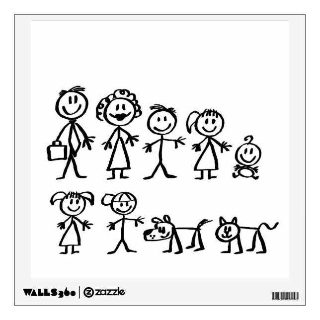 Custom Wall Decal/Stick Figure Family Decal (Front)