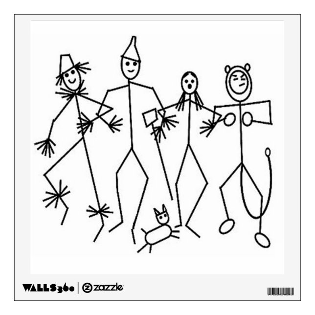 Custom Wall Decal/Stick Figure Family Sticker (Front)