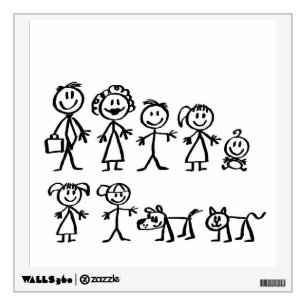Custom Wall Decal/Stick Figure Family Wall Decal