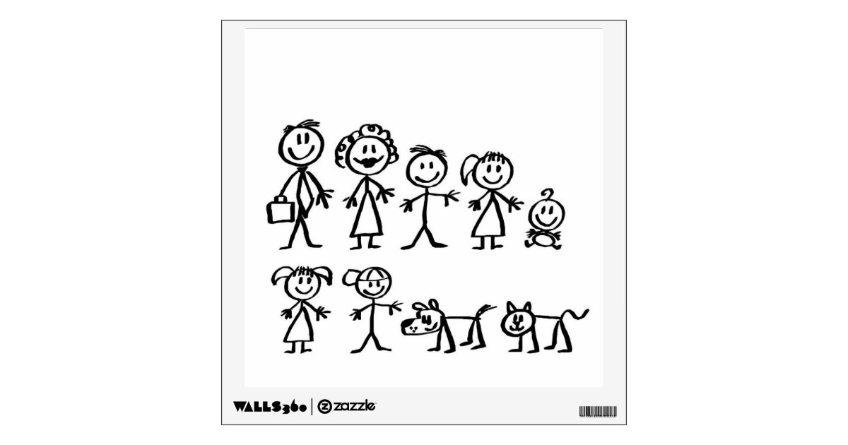 Custom Wall Decal/Stick Figure Family Wall Decal Zazzle