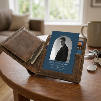 Custom Wallet Size Funeral Photo Card with Prayer