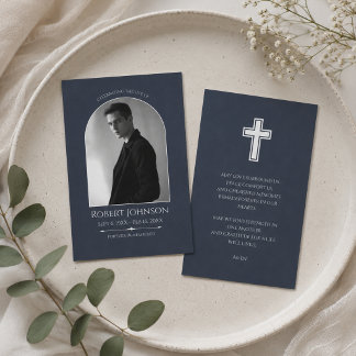 Custom Wallet Size Funeral Photo Card with Prayer