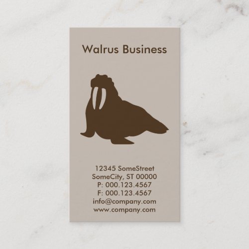 custom walrus business business card