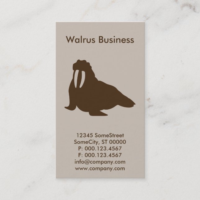 custom walrus business card (Front)