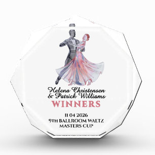 Custom Waltz Dance Couple Elegant Trophy Acrylic Award