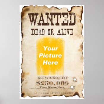 Custom Wanted Poster On Archival Paper by BaileysByDesign at Zazzle