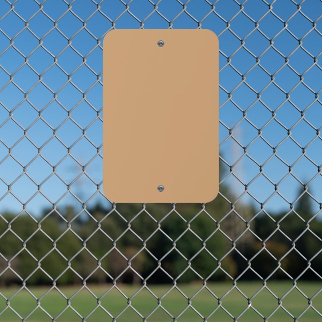 Custom Warm Sand Metal Parking Sign (In Situ(Fence))