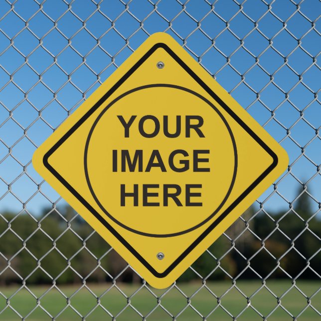 Custom Warning Diamond Sign (In Situ(Fence))