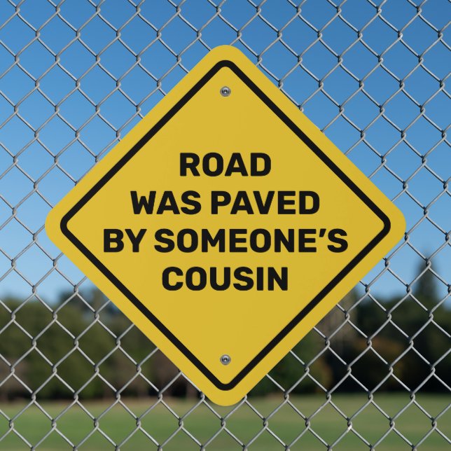 Custom Warning Diamond Sign (In Situ(Fence))
