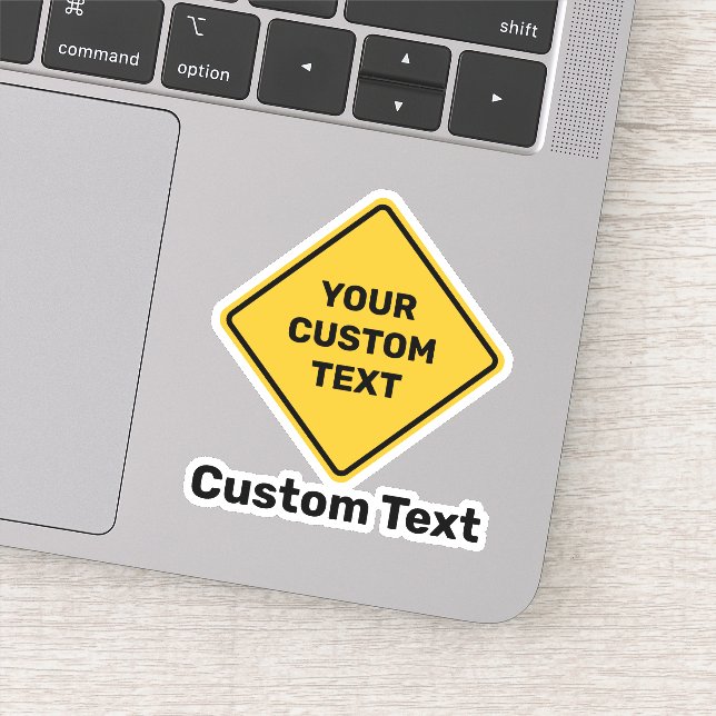 Custom Warning Diamond Sign Sticker (Detail)