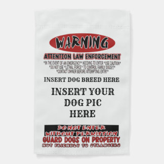 CUSTOM- WARNING DOG Yard Sign Flag