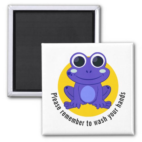 Custom Wash Your Hands Kids Frog Magnet