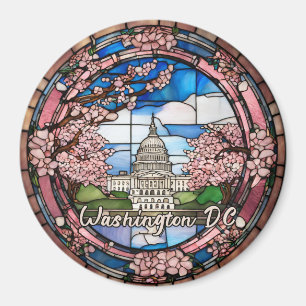 Custom Washington DC Dated Cherry Blossom  Magnet