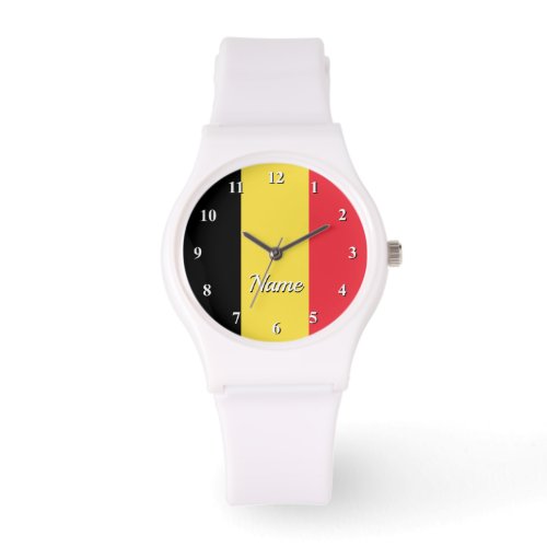 Custom watch with Belgian flag of Belgium