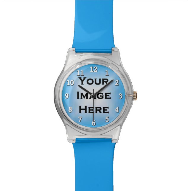 Custom Watch With White Numbers Drop Shadow (Close Up)