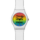 Custom Watch With Yellow Numbers Drop Shadow
