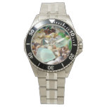 Custom Watches Gifts Personalized Blue Sea Glass at Zazzle