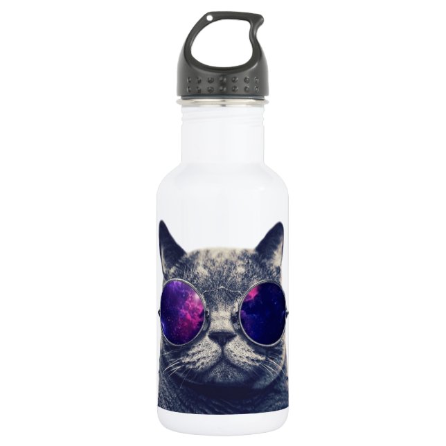 Custom Water Bottle (18 oz), White (Front)
