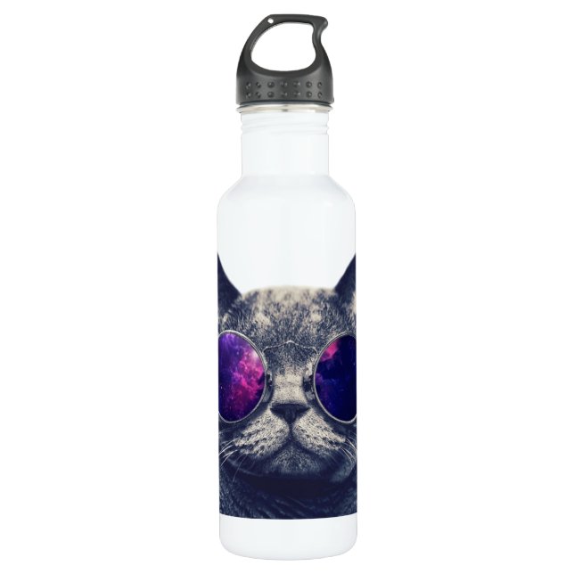 Custom Water Bottle (24 oz), White (Front)