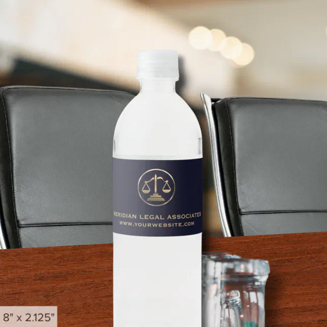 Custom Water Bottle Labels for Law Firm - Product | North Red Vine