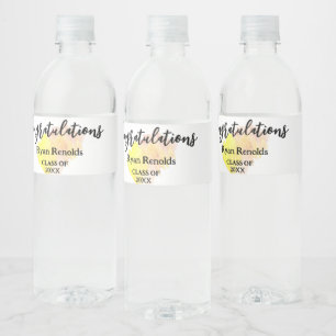 Custom Water Bottle Labels, Graduation Party Water Bottle Label