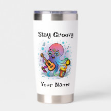 Custom Water Bottle | Retro Octopus | Name & Text