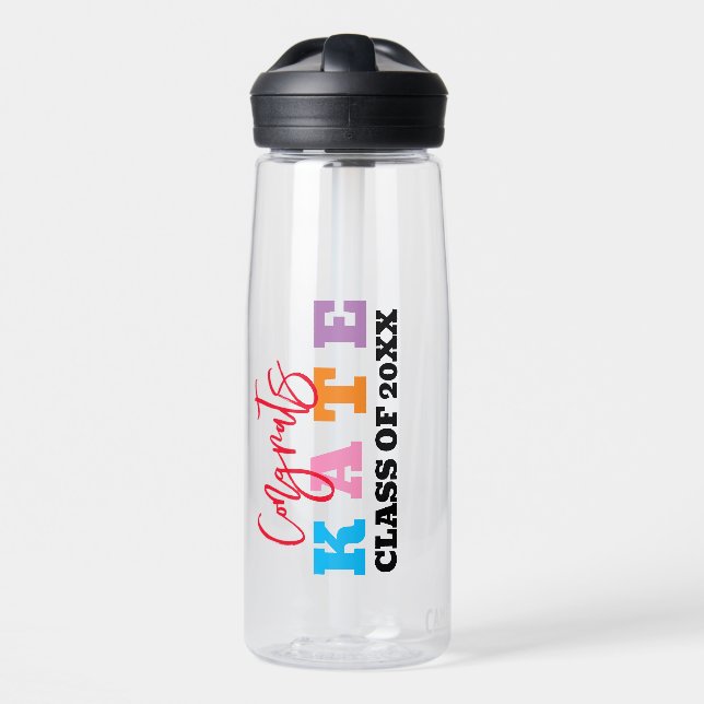 Custom Water Bottles, Personalized Graduation Water Bottle (Front)