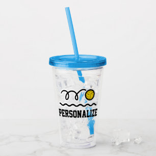 Custom water polo player acrylic tumbler glass