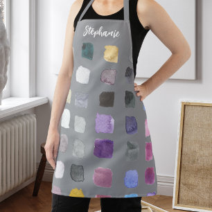 Custom Watercolor Artist Gray Apron