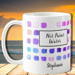 Custom Watercolor Artist Purple Not Paint Water Coffee Mug