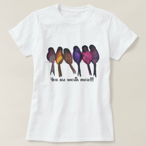 Custom Watercolor birds T_Shirt