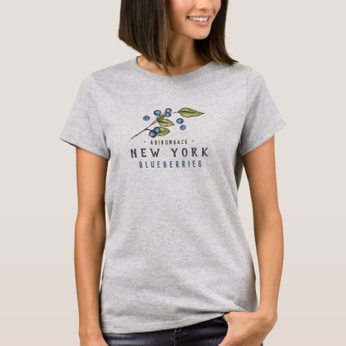 Custom Watercolor Blueberries New York  T_Shirt