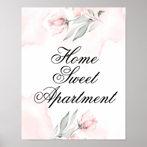 custom Watercolor Blush Pink Wild Rose Poster