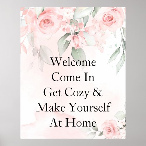 custom Watercolor Blush Pink Wild Rose Poster