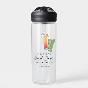 Custom Watercolor Bridal Shower Cocktail Party Water Bottle
