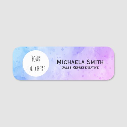 Custom Watercolor Business Retail Employee  Name Tag