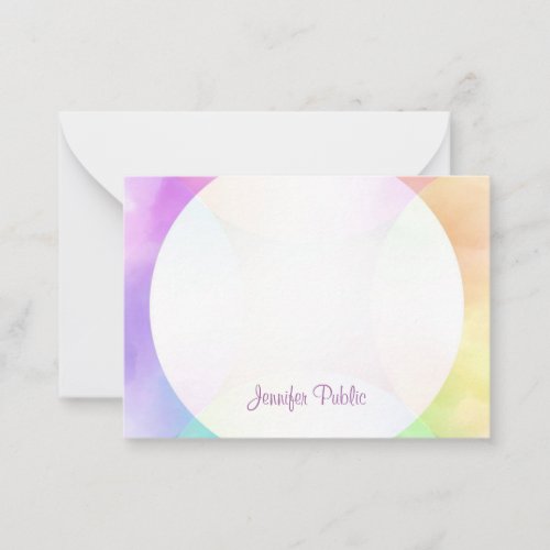 Custom Watercolor Calligraphy Monogrammed Note Card