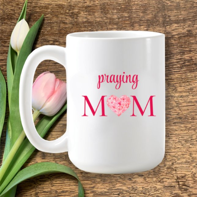 Custom Watercolor Christian Mother's Day Gift Coffee Mug (Add your names or personal note to the back of my unique praying mom Christian mothers day gift mug
)