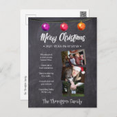 Custom watercolor, Christmas Newsletter, Photo Holiday Postcard (Front/Back)