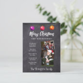 Custom watercolor, Christmas Newsletter, Photo Holiday Postcard (Standing Front)