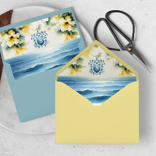 Custom Watercolor Crest Artwork Envelope Liners 