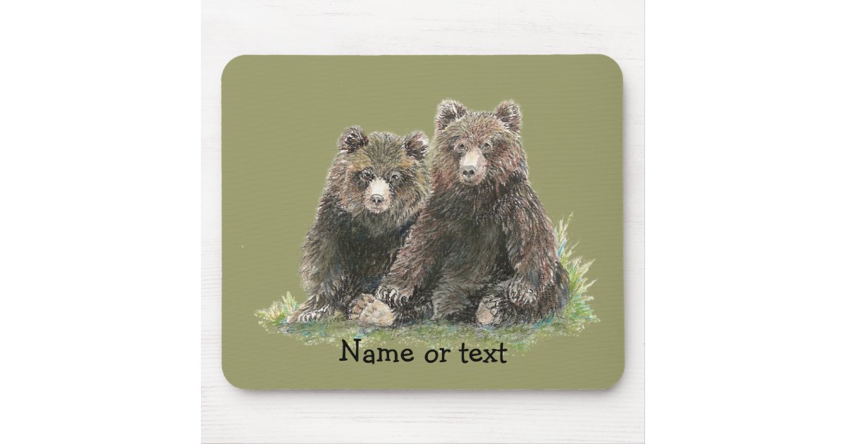 Custom Watercolor Cute Bears Mouse Pad | Zazzle
