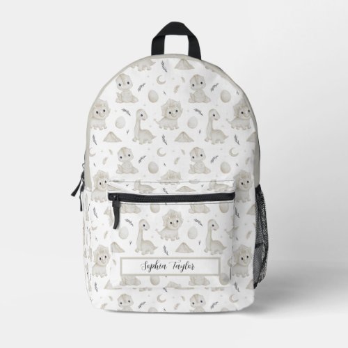 Custom Watercolor Dinosaur Pattern Kids Backpack