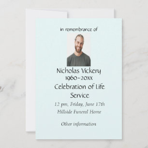 Custom Watercolor Fishing Boat Memorial Service Invitation
