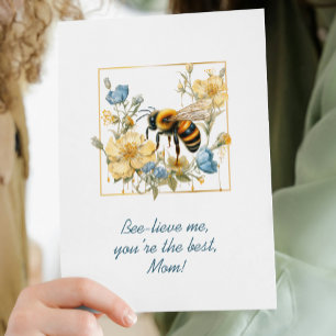 Custom Watercolor Floral Best Mom Ever Mothers Day Card