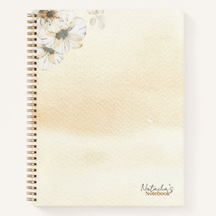 Custom watercolor floral Kraft paper Modern Notebook